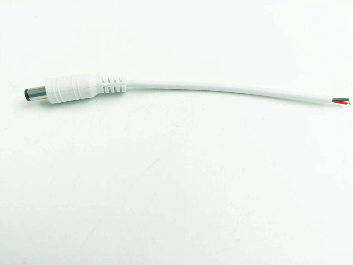 5.5x2.1mm DC Power Connector Cable Adapter-10 Male white