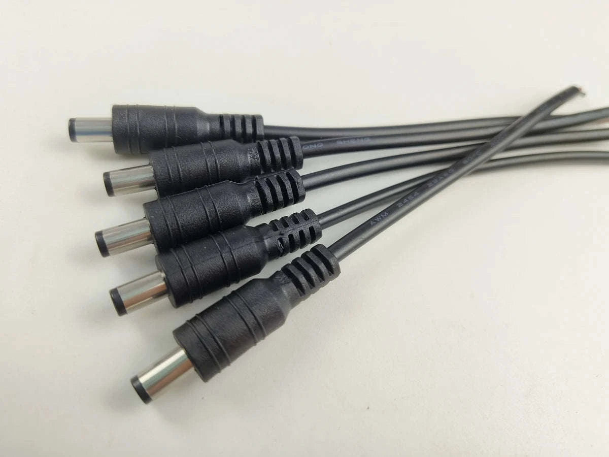 5.5x2.1mm DC Power Connector Cable Adapter-10 Male white