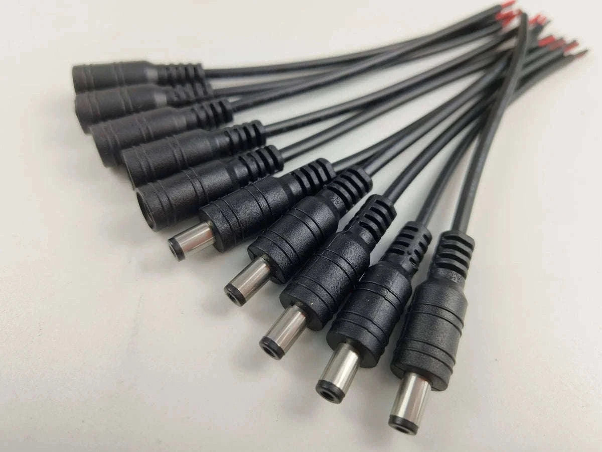 5.5x2.1mm DC Power Connector Cable Adapter for Reliable Power-10 Male white