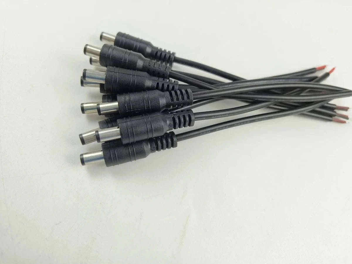 5.5x2.1mm DC Power Connector Cable Adapter for Reliable Power-10 Male white