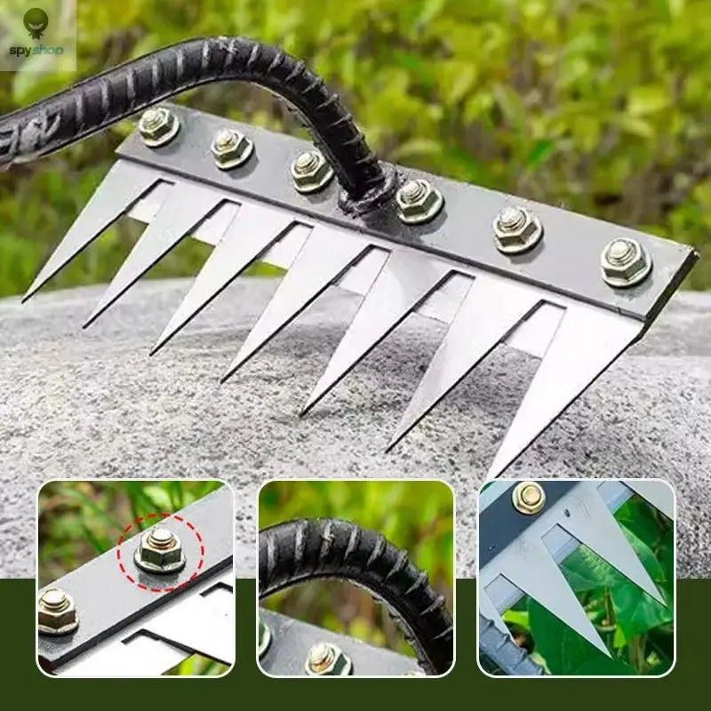 5/6/7/8 Teeth Agricultural Rake Soil Loosening Weeding Tool Manganese Steel Garden Weeding Rake Multi-use Agricultural Straw Hoe