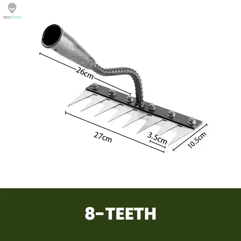 5/6/7/8 Teeth Agricultural Rake Soil Loosening Weeding Tool Manganese Steel Garden Weeding Rake Multi-use Agricultural Straw Hoe