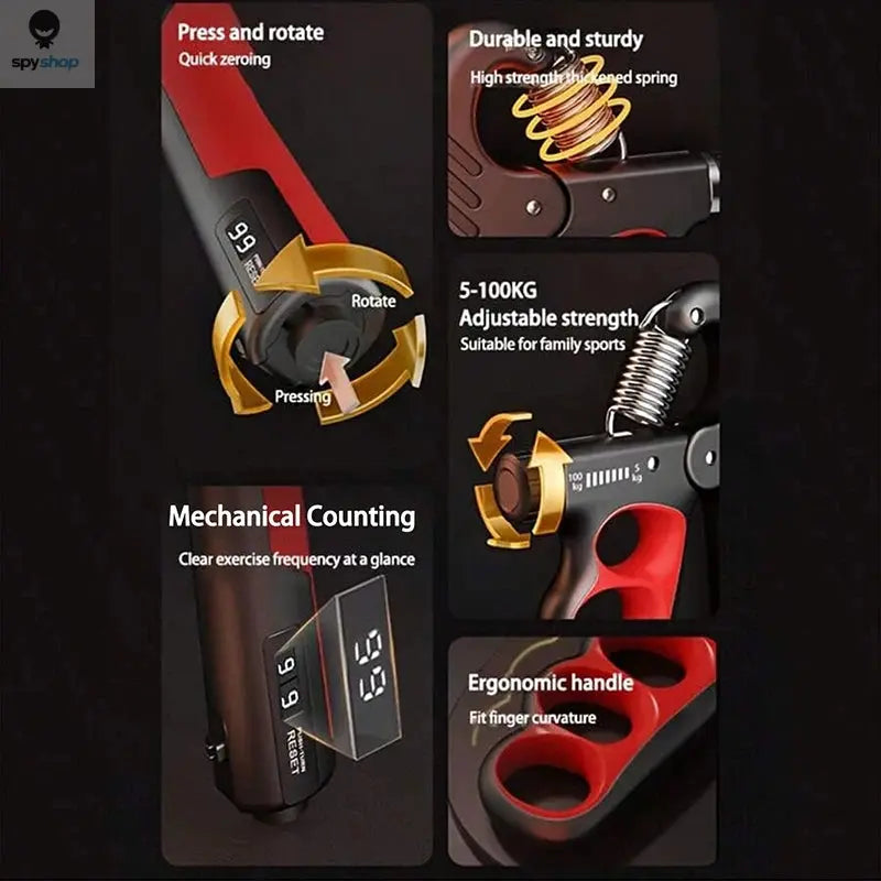 5-60/100/150kg Grip Strength Gym Wrist Expander Hand Strengthener Adjustable Muscle Recovery Fitness Hand Strength Exercise Spy-shop.com