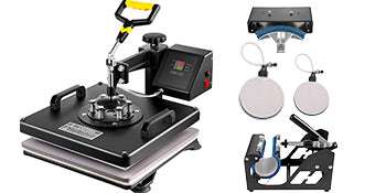 5–8 in 1 Heat Press Machine for T-Shirts, Mugs, Caps & Plates-5 in 1 12x15 Inch / United States