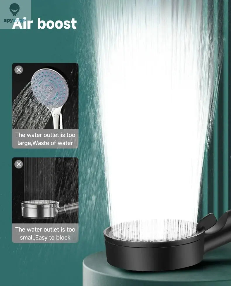 5 Modes Pressure Boost Shower Head Multifunction Adjustable Large Water Shower Nozzle Massage Bathroom Accessory Spy-shop.com