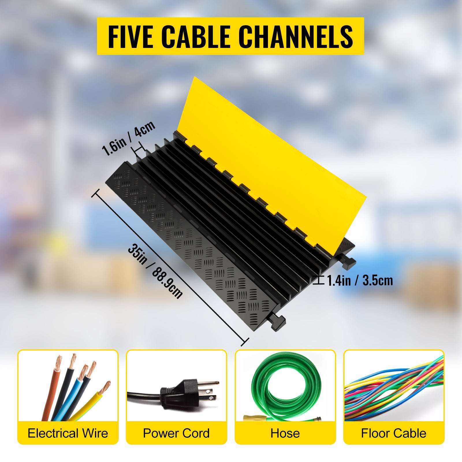 5 Channel Heavy Duty Cable Protector Ramp for Driveway & Traffic-5 Channels / Poland
