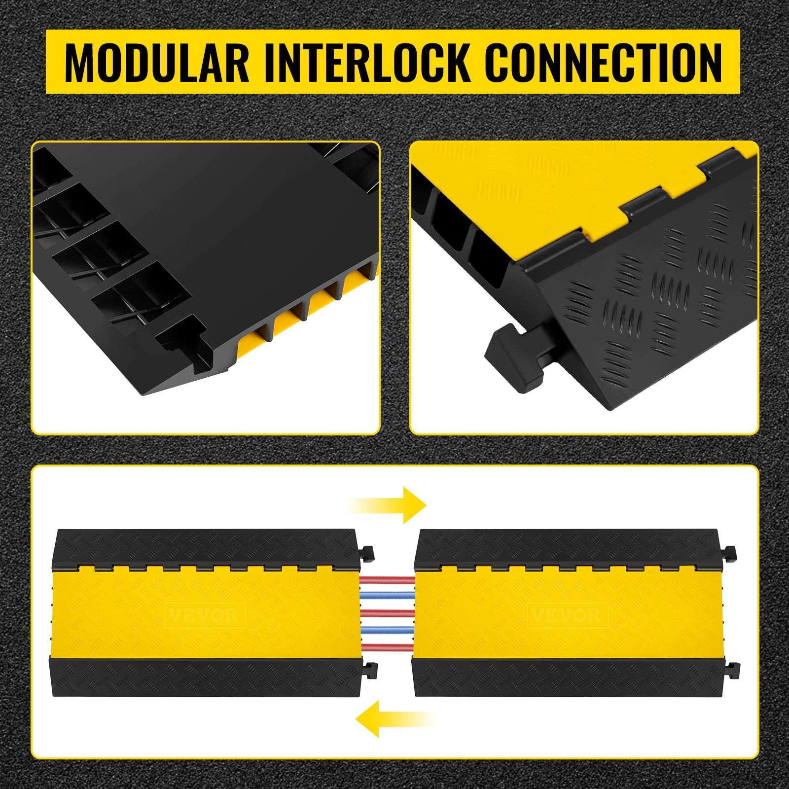 5 Channel Heavy Duty Cable Protector Ramp for Driveway & Traffic-5 Channels / Poland