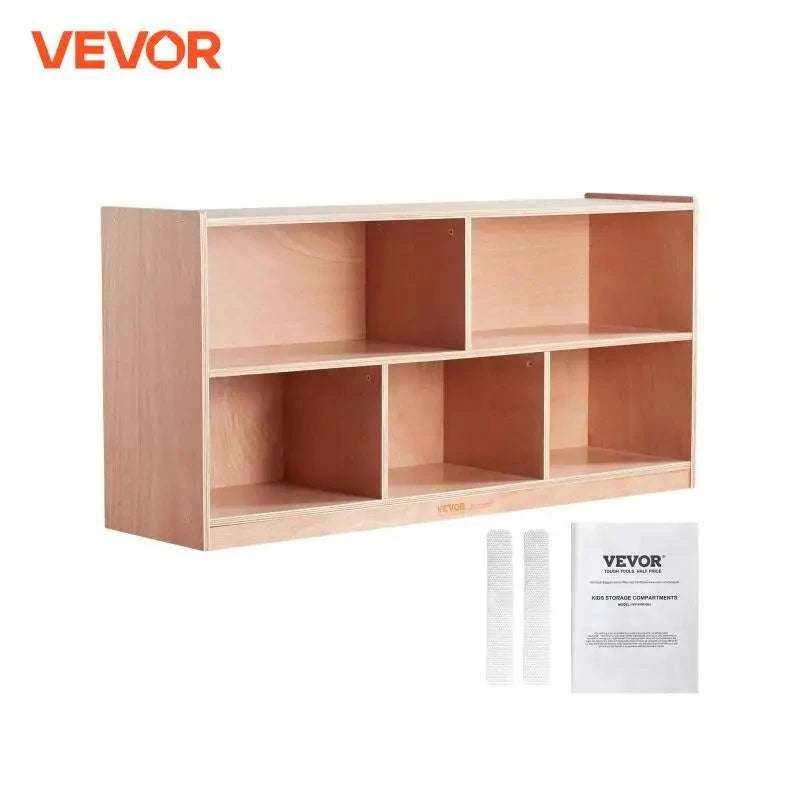 5-Compartment Kids Storage Cubby Cabinet for Toys, Books & Supplies-wood / United States