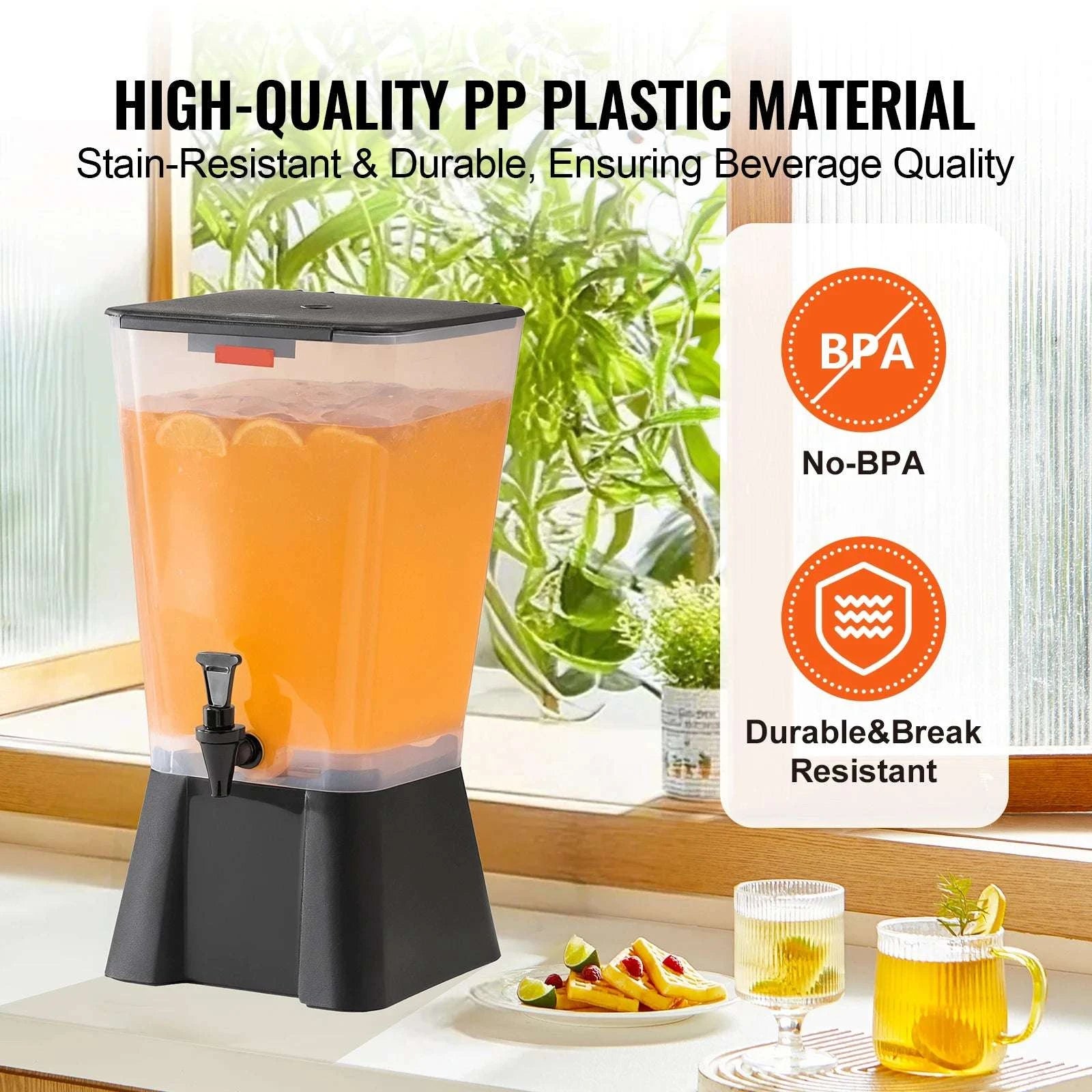 5 Gallon Beverage Dispenser with No-Drip Spigot for Parties & Events-19L / United States