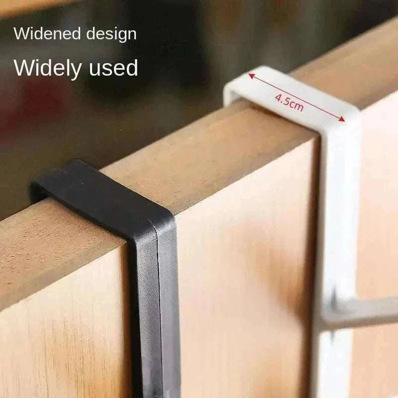 5-Hook Over Door Hook Rack for Easy Everyday Storage-27x4.5cm / Black