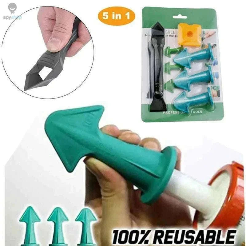 5-in-1 Caulking Nozzle Applicator Finishing Tool Kit-Blue