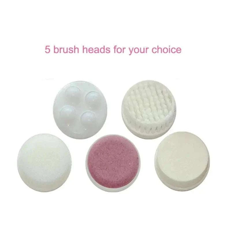 5-in-1 Electric Facial Cleansing Brush for Deep Clean & Blackhead Removal-United States / Pink