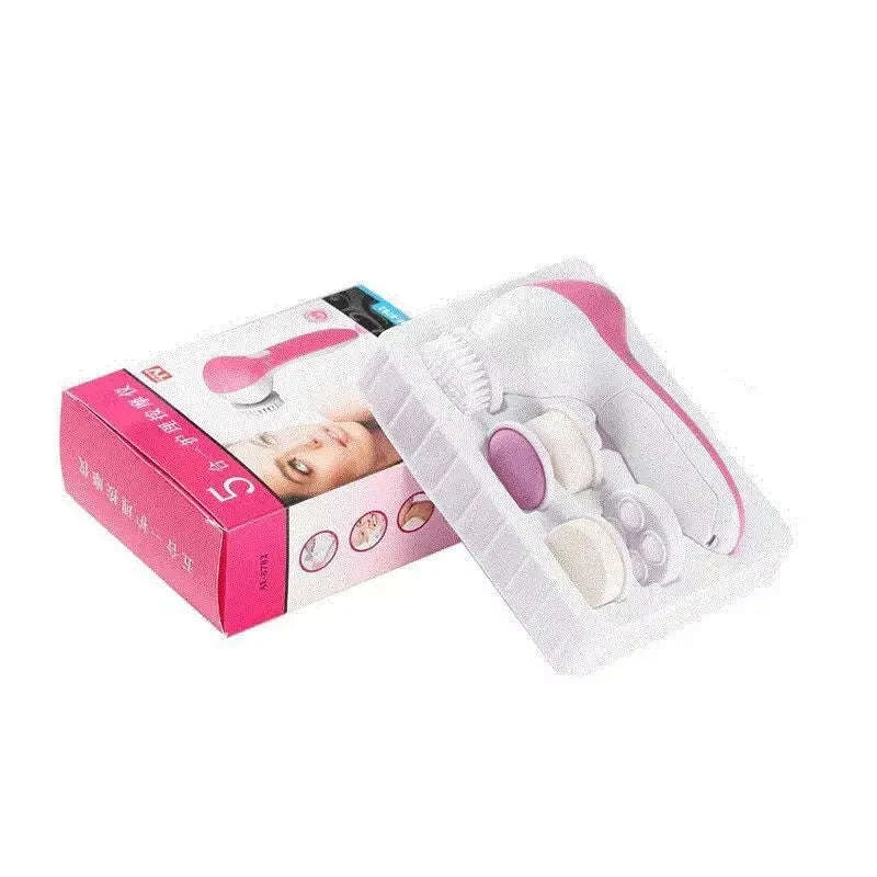 5-in-1 Electric Facial Cleansing Brush for Deep Clean & Blackhead Removal-United States / Pink