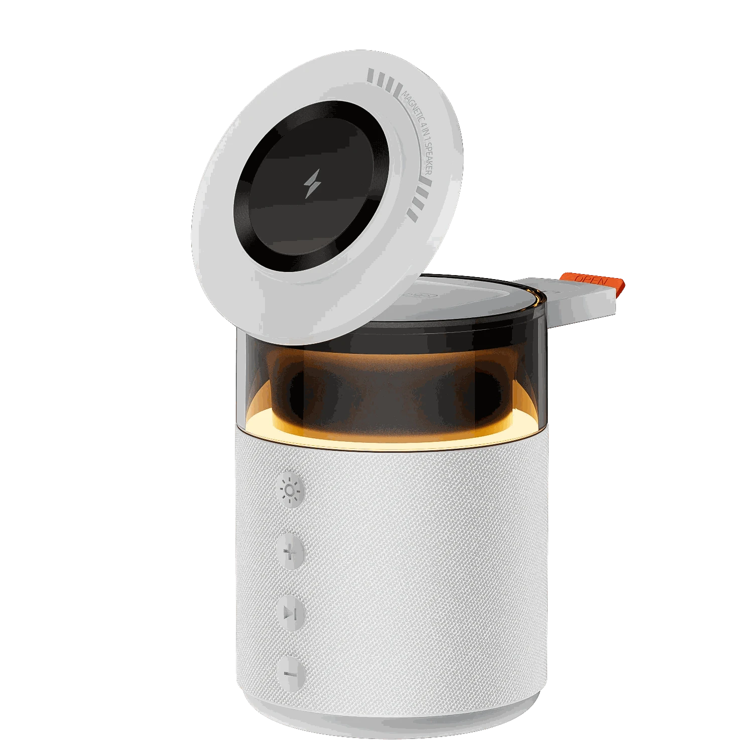 5‑in‑1 Magnetic Wireless Charging Station with Bluetooth Speaker and Night Light-black