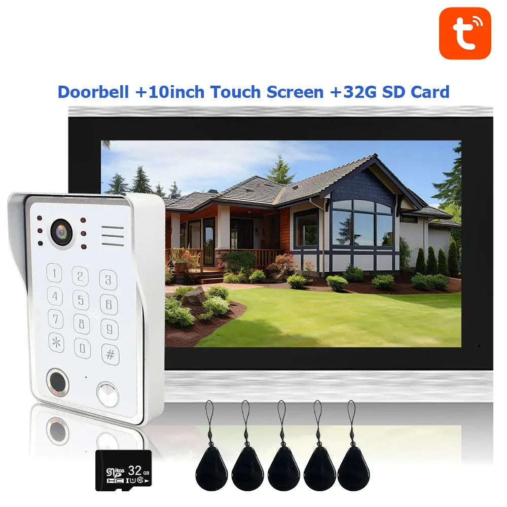 5‑in‑1 Smart Fingerprint Doorbell Video Intercom System-W1D-1M7inchW-32G