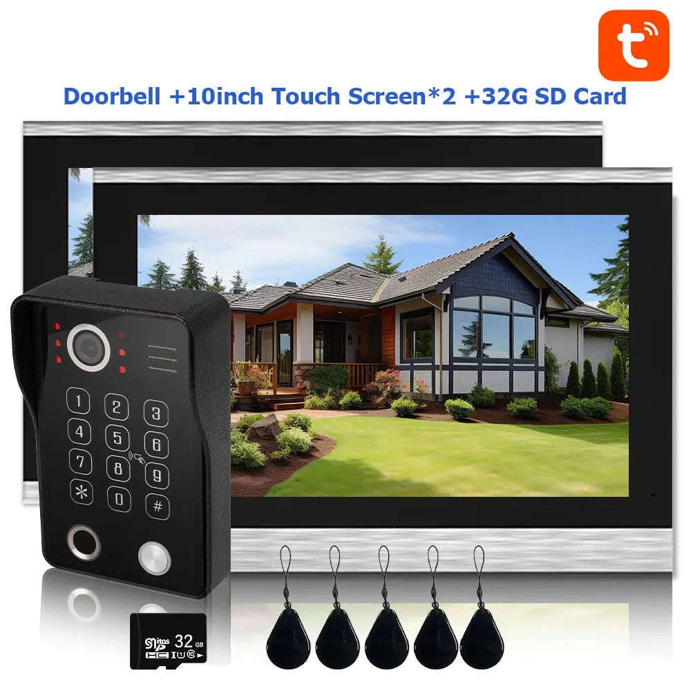 5‑in‑1 Smart Fingerprint Doorbell Video Intercom System-W1D-1M7inchW-32G