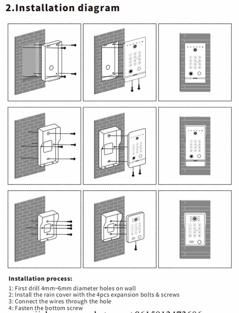 5‑in‑1 Smart Fingerprint Doorbell Video Intercom System-W1D-1M7inchW-32G
