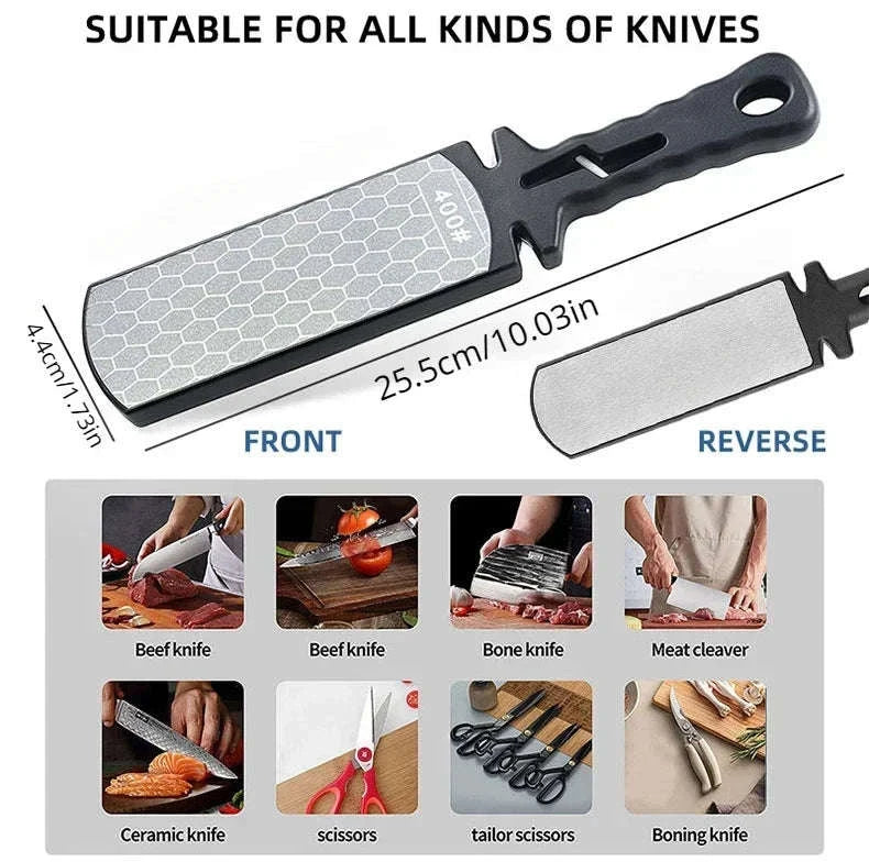 5 in1 Knife Sharpener Diamond Bars 400/1000 Multi-Tool Kitchen Knives Tungsten Steel Ceramic Grinding Double-Sided Whetstone 숫돌-1pc / black4