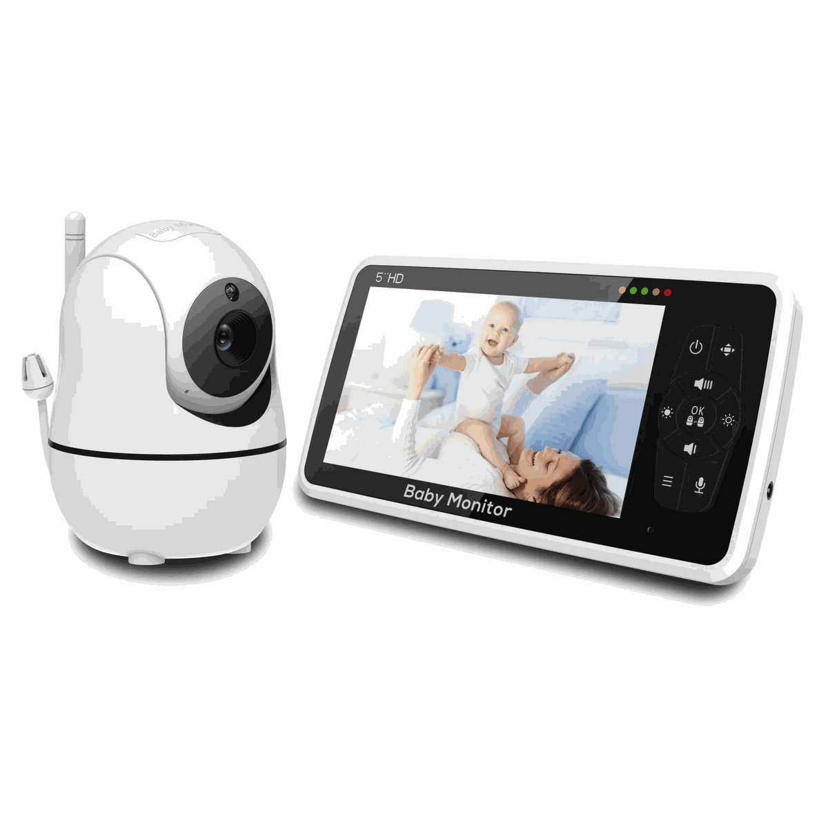 5 Inch HD Video Baby Monitor with 4X Zoom and Night Vision-UK Plug