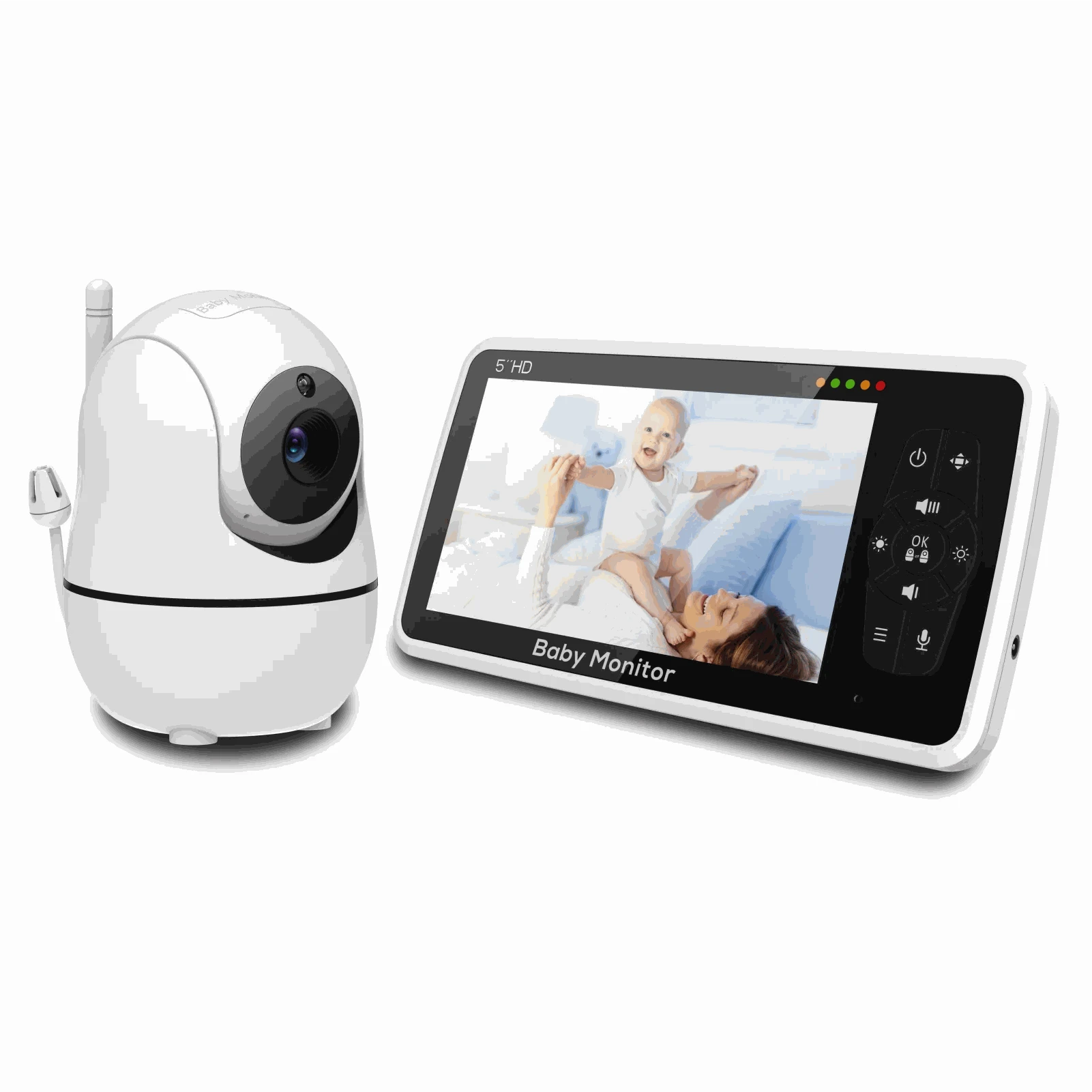 5 Inch HD Video Baby Monitor with 4X Zoom-UK Plug