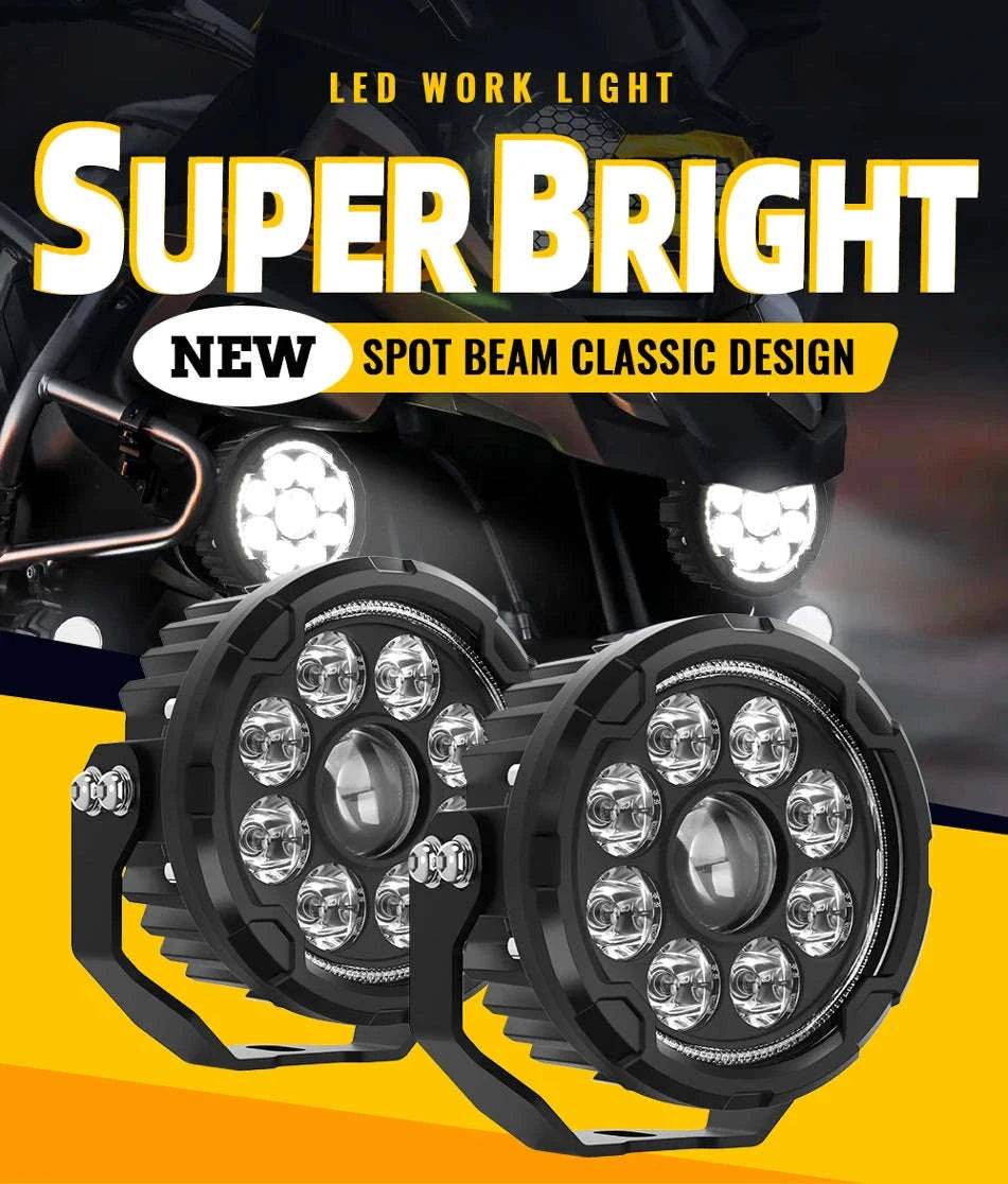 5-Inch LED Driving Work Lights 12V-24V Pair-2PC Light with Wire