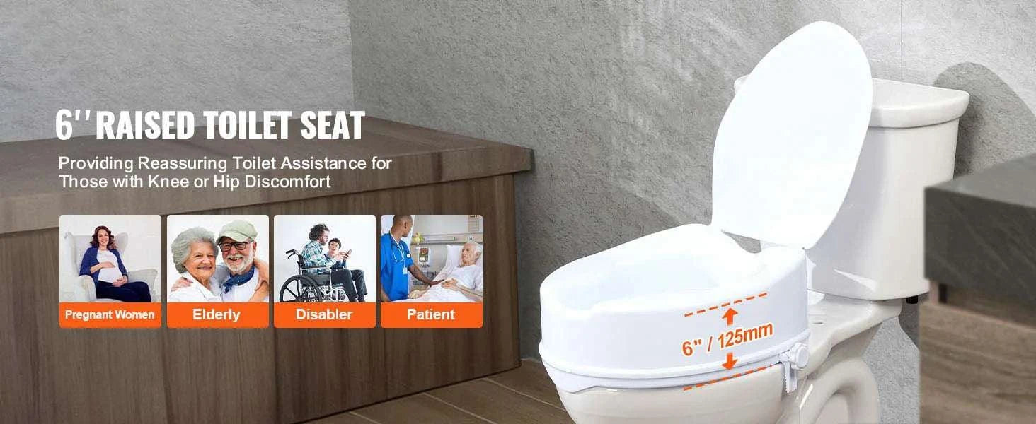 5 Inch Raised Toilet Seat with Locking System, 300 lb Capacity-4inch / United States