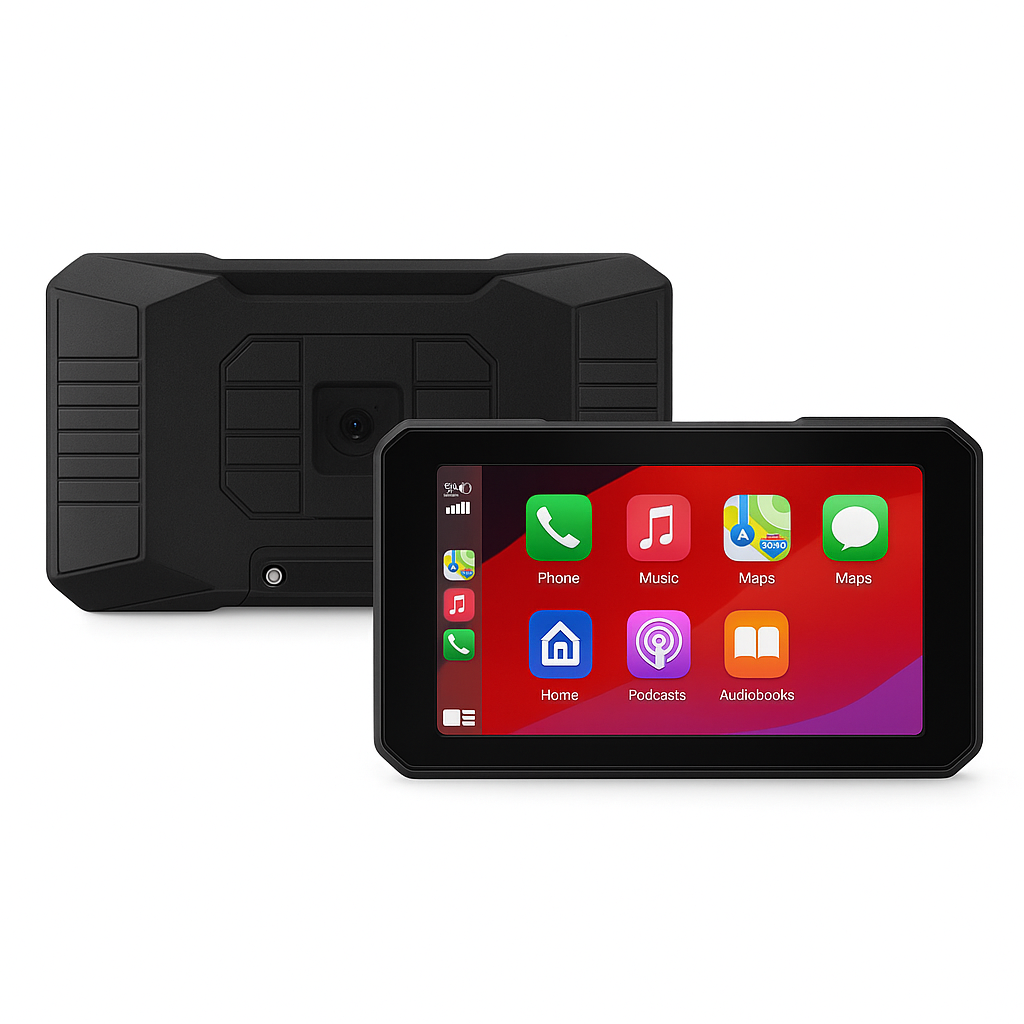 5 Ίντσες Μοτοσικλέτας Φορητή πλοήγηση GPS Wireless Carplay Android Auto Display Touch Screen IP67 Αδιάβροχο Πολυμέσα Player