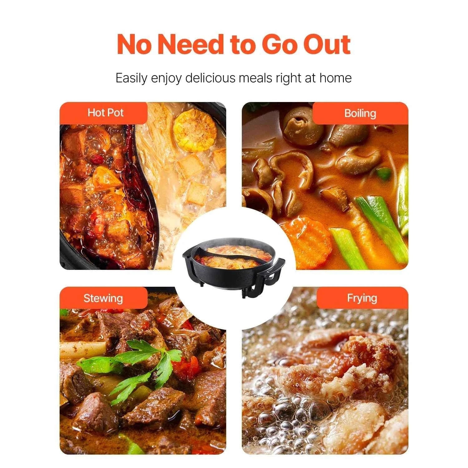 5 L Dual-Flavor Electric Hot Pot with Divider and Glass Lid-5L / United States