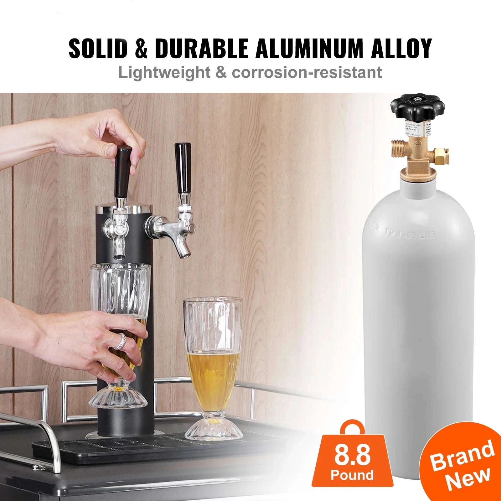 5 lb Aluminum CO2 Cylinder with CGA320 Valve and Gray Coating-Canada