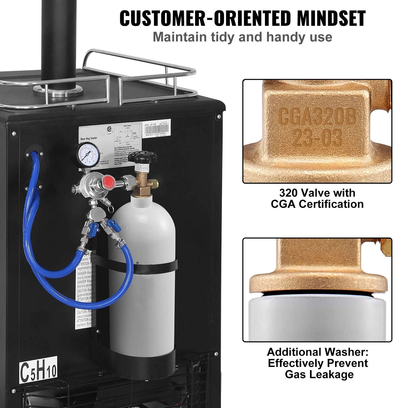 5 lb Aluminum CO2 Cylinder with CGA320 Valve and Gray Coating-Canada