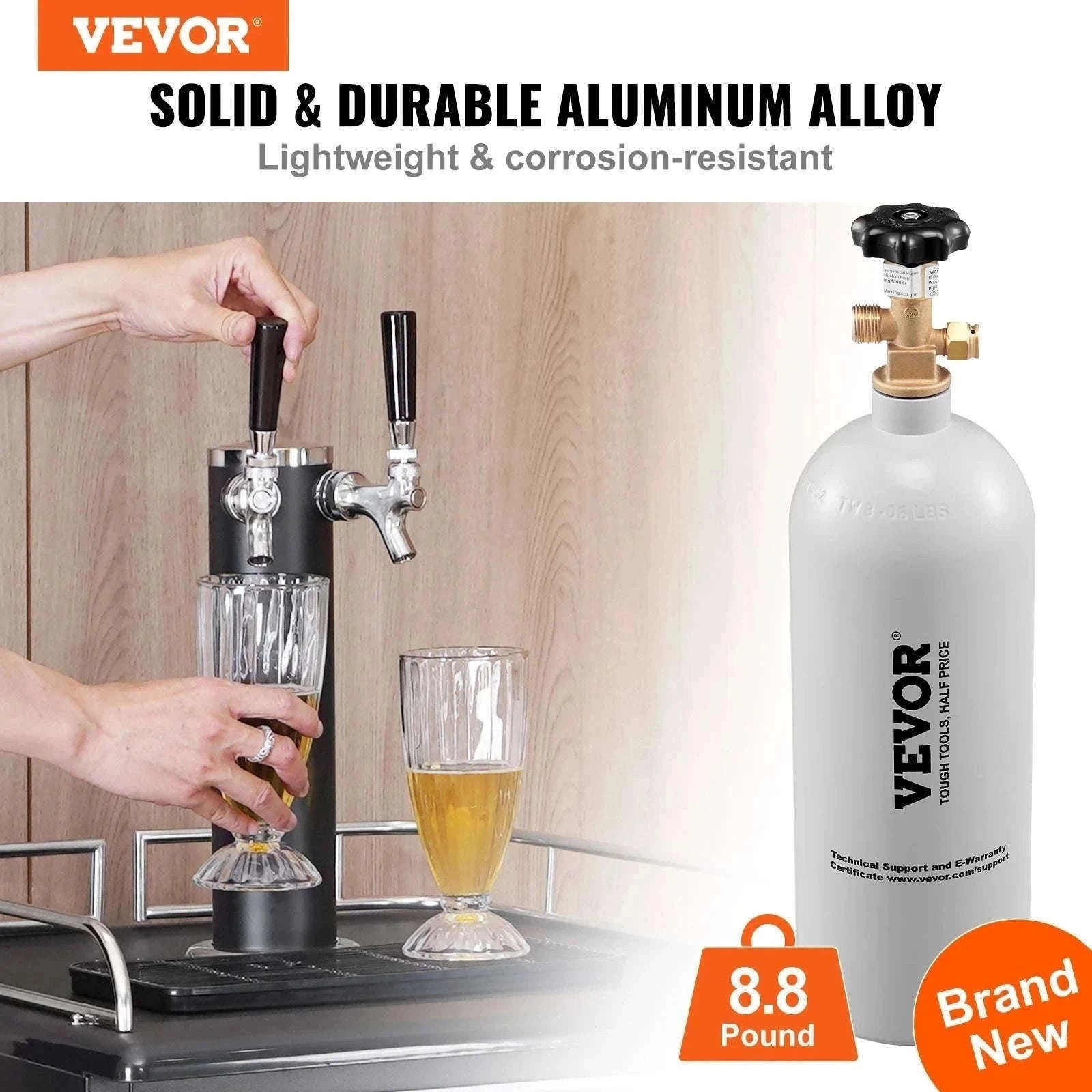 5 lb Aluminum CO2 Tank with CGA320 Valve-United States