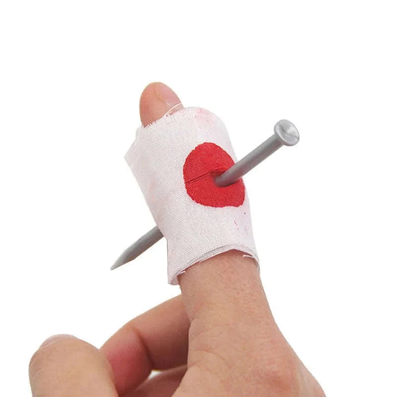 5 Pack Fake Nail Through Finger Trick Blood Prank Prop-5pcs / CHINA