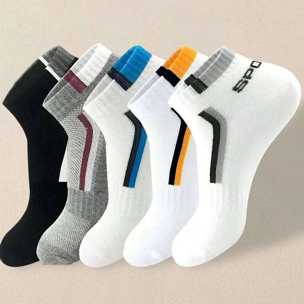 5 Pairs Men's Ankle Socks - Lightweight & Breathable-12 Pairs Mix Color / One Size