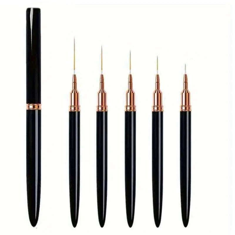 5-Piece Nail Art Liner Brushes Set for Precise Details-pink 5pcs