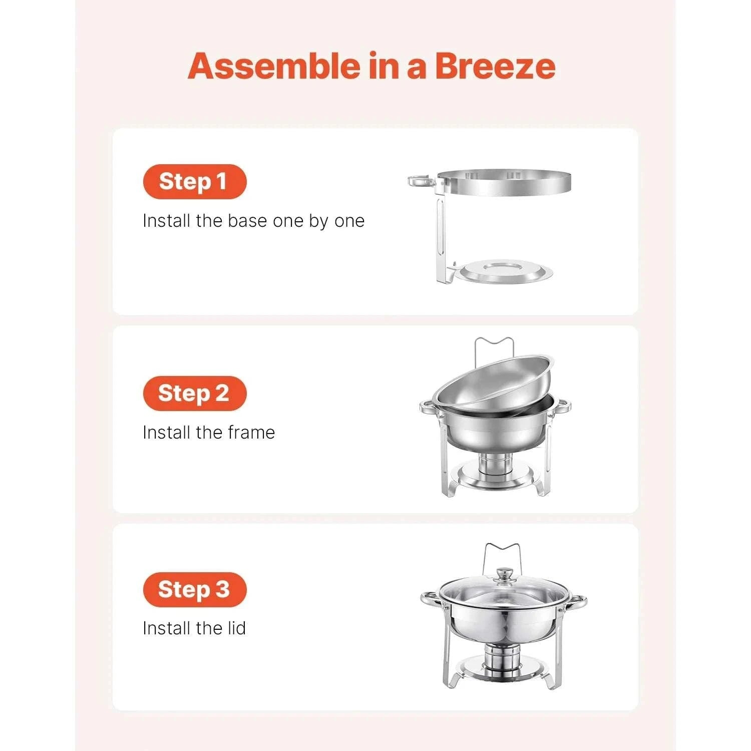 5 Qt Stainless Steel Chafing Dish Set (4 Pack) Buffet Food Warmers-2 pack silver / GERMANY