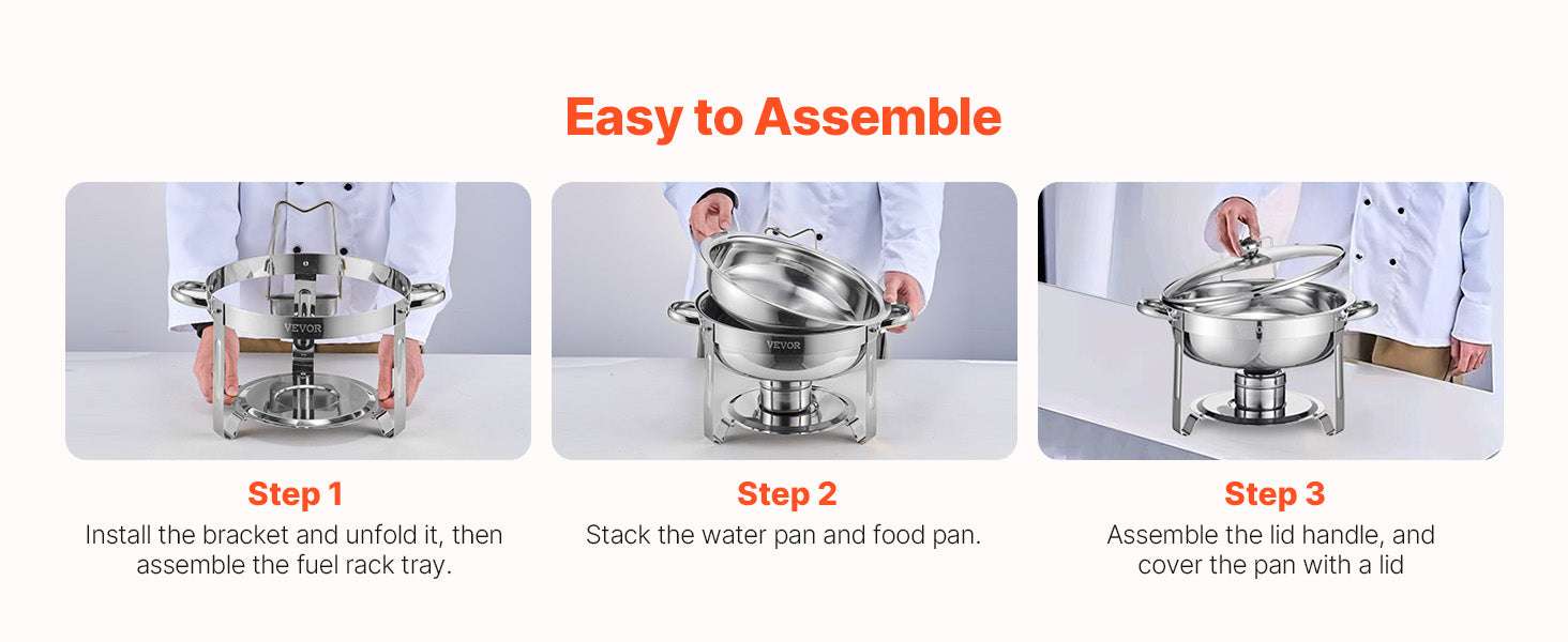 5 Qt Stainless Steel Chafing Dish Set (4 Pack) Buffet Food Warmers-2 pack silver / GERMANY