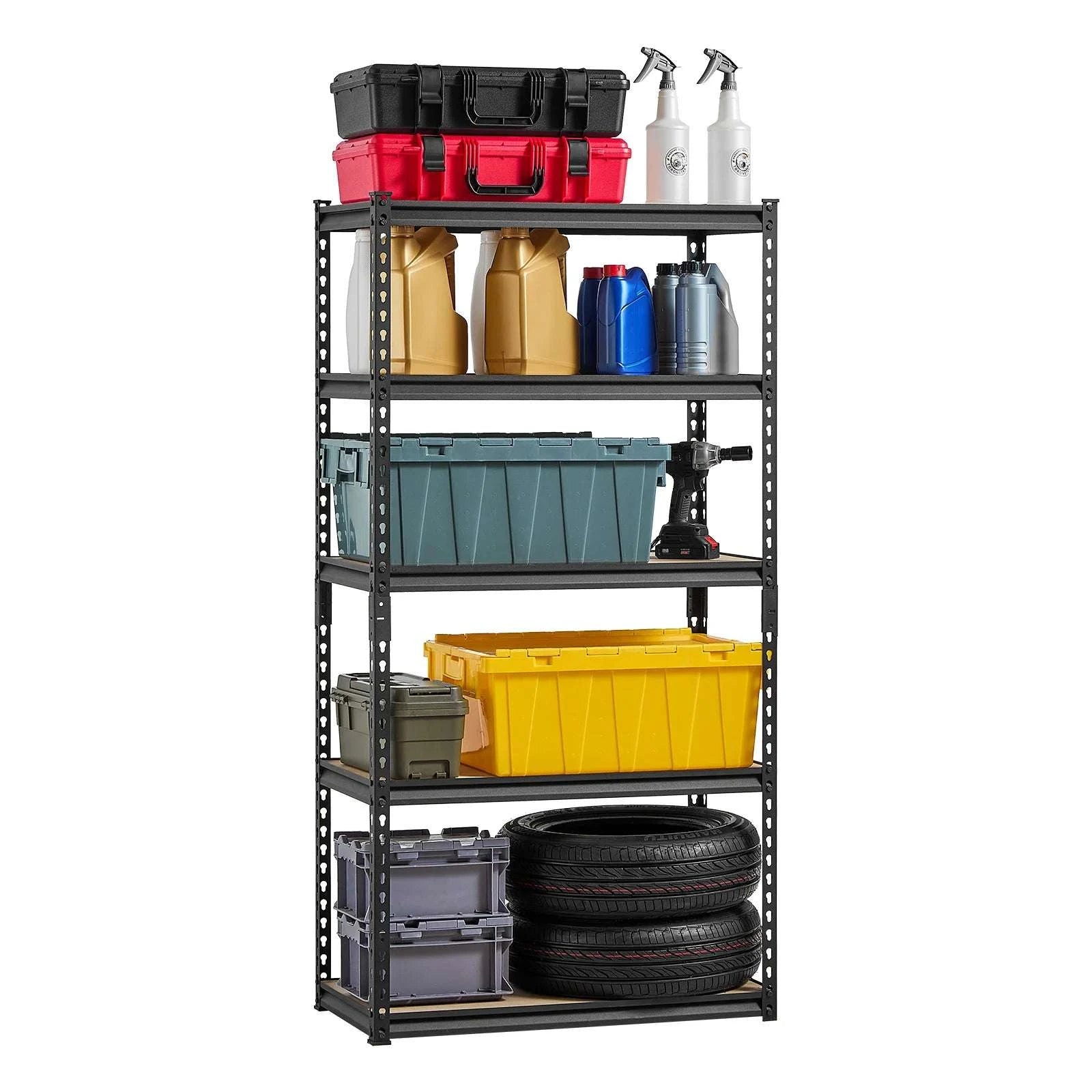 5-Tier Metal Garage Shelving Unit 2000 lbs Capacity Adjustable Rack-16 x 36 x 72 in / spain