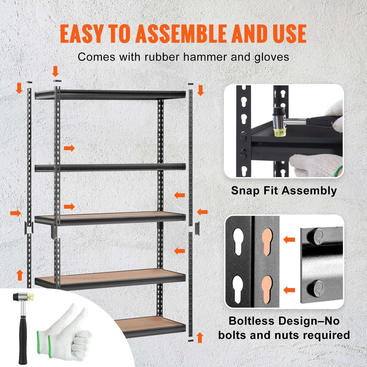 5-Tier Standing Storage Shelving Unit Heavy Duty Metal Rack-18 x 36 x 72inch / france