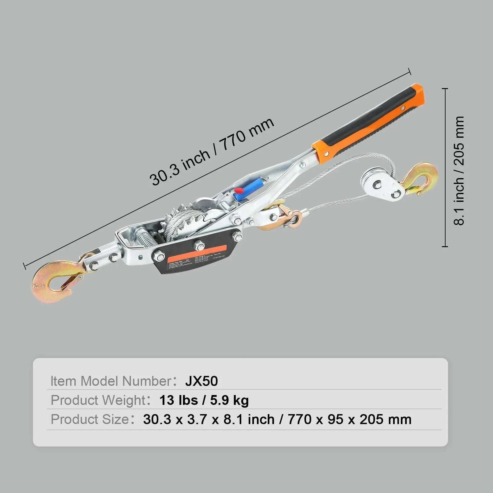 5 Ton Come Along Winch with 11.5ft Steel Cable Power Puller-5T / GERMANY