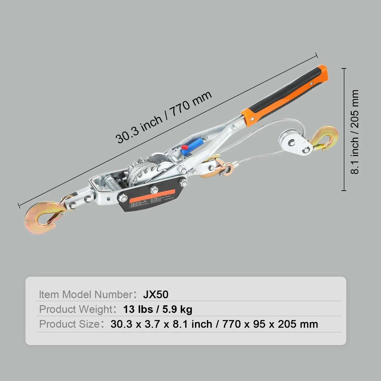 5 Ton Come Along Winch with 11.5ft Steel Cable Power Puller-5T / GERMANY