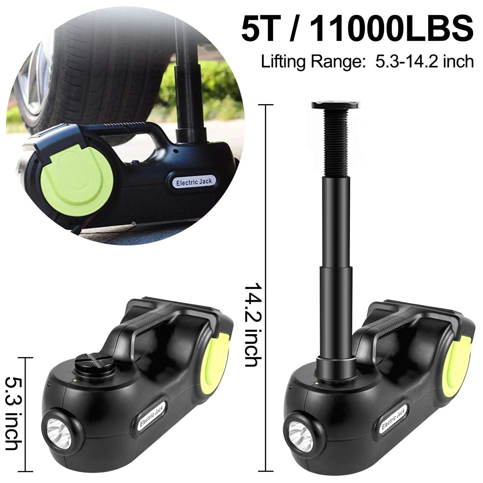 5 Ton Electric Car Jack Kit with Impact Wrench & Inflator 12V-United States