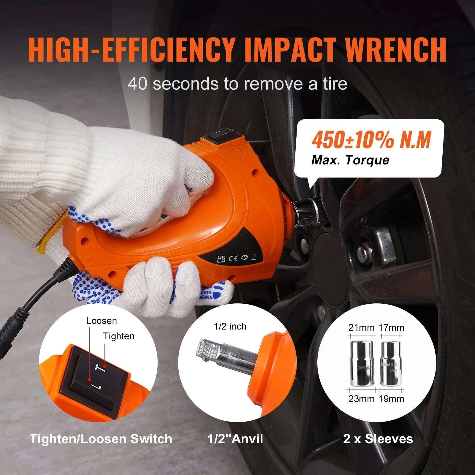 5 Ton Electric Car Jack Kit with Impact Wrench & Tire Inflator-5T with Wrench / CZECH REPUBLIC