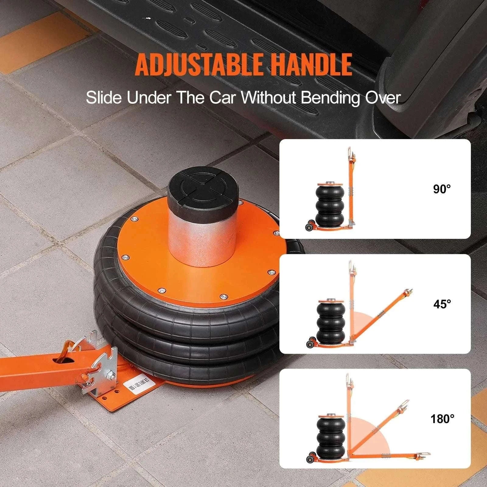 5 Ton Pneumatic Air Jack with Adjustable Handle & Fast Lift-