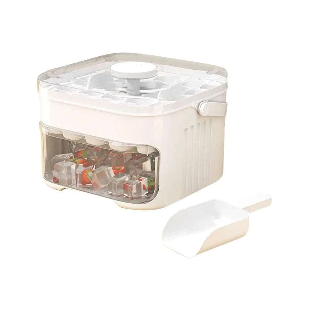 50-Cube Ice Cube Maker with Easy Press Cap-Red