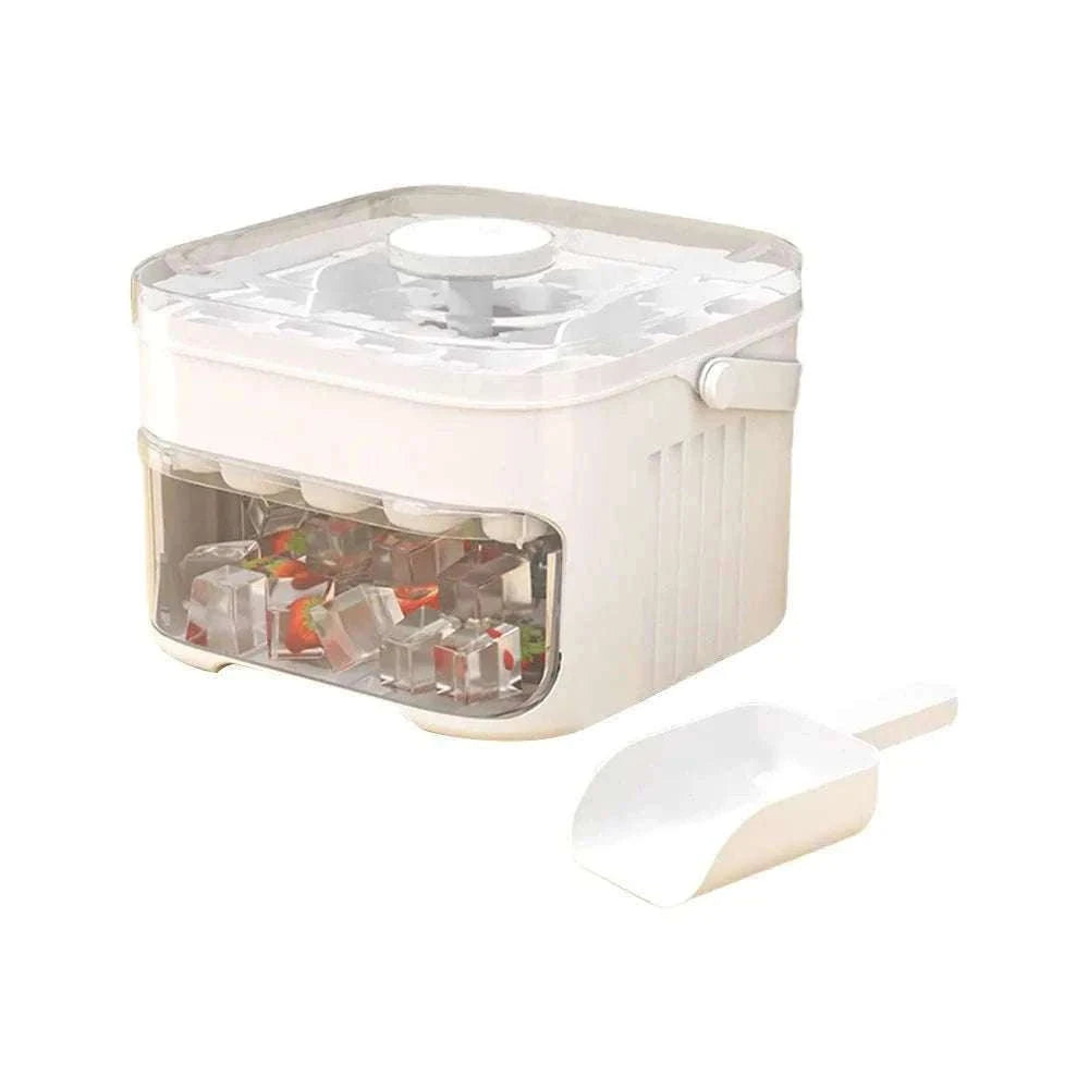 50-Cube Ice Cube Maker with Easy Press Cap-Red