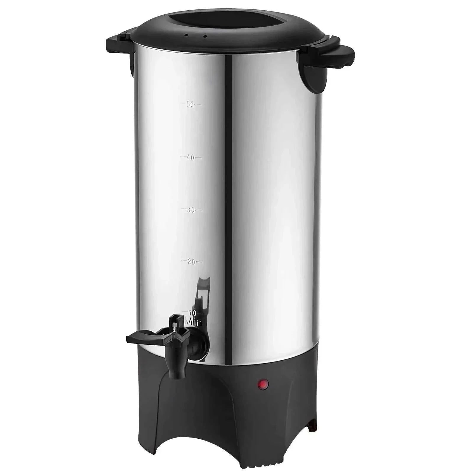 50-Cup Commercial Coffee Urn Stainless Steel Electric Coffee Maker-United States