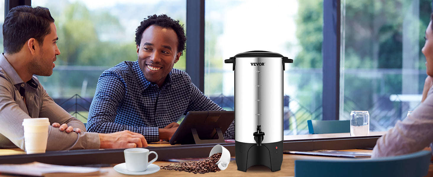 50-Cup Commercial Coffee Urn Stainless Steel Electric Coffee Maker-United States