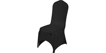 50-Piece Black Stretch Chair Covers for Arched-Front Dining Chairs-United States