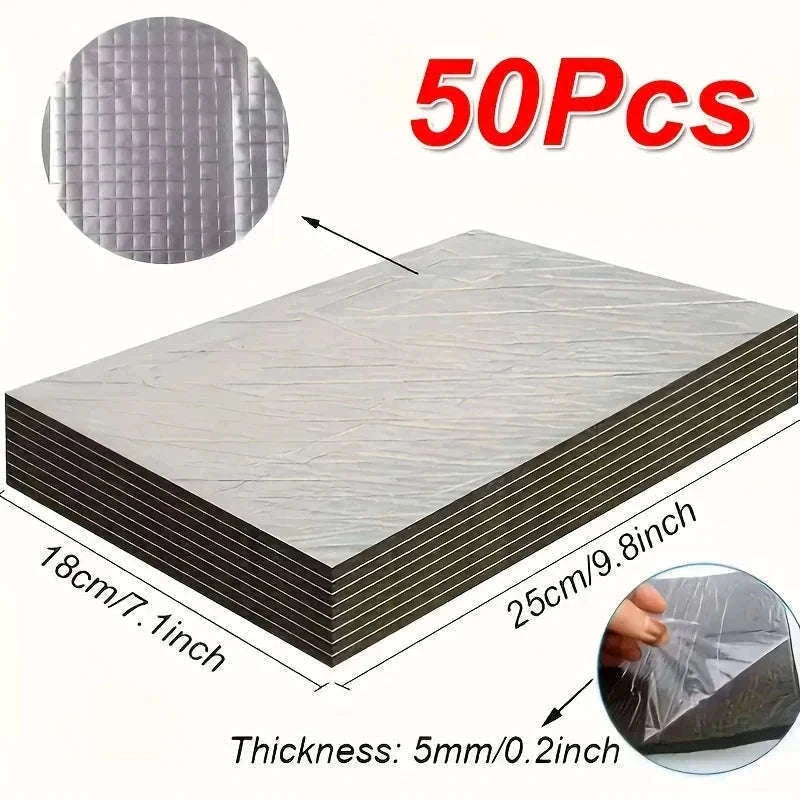 50-Piece Car Soundproof Insulation Mat Set-50pcs