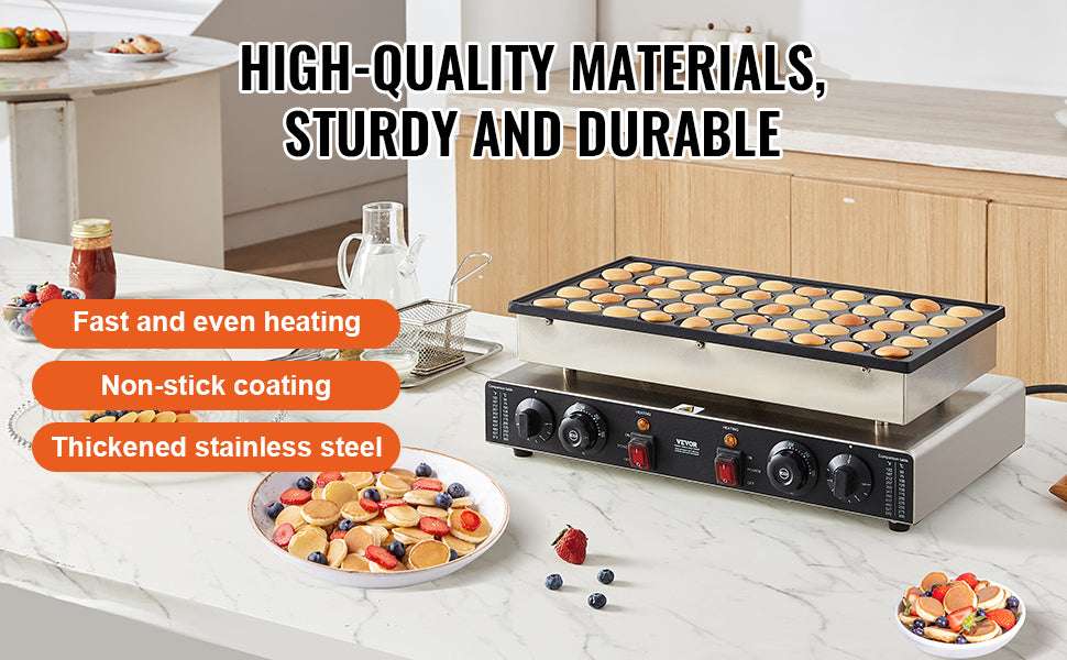 50-Piece Mini Pancake Maker with Dual Temperature Control-france
